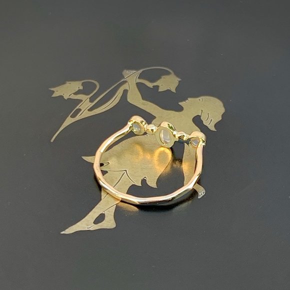 Melissa Joy Manning horseshoe 14k semi-precious stones trinity ring - Picture 3 of 13